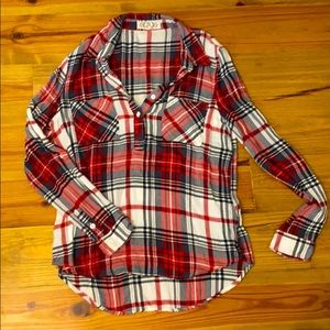 Red and black flannel shirt